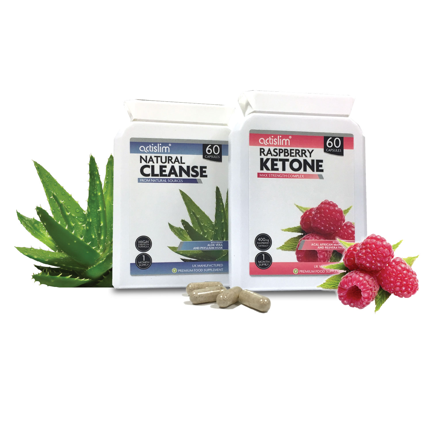 60 Raspberry Ketone Plus 60 Colon Cleanse Weight Loss Slimming Diet